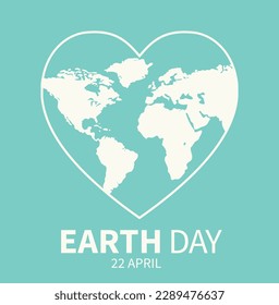 Earth Day concept. Heart shape earth. Earth Day. International Mother Earth Day.