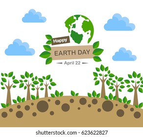Earth day concept illustration vector
