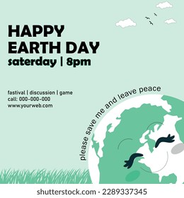 Earth day concept. Earth map shapes with trees water and shadow. Save the Earth concept. Happy Earth Day, 22 April demonstrate support for environmental protection.