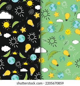 Earth day concept seamless pattern