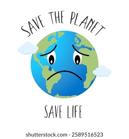 Earth Day. The concept of World Environment Day. World Environment Day. Save the planet, save a life. Vector illustration