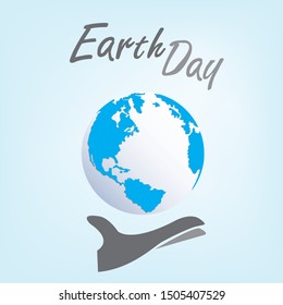 Earth day concept; world ozone day and background blue.Vector Illustration