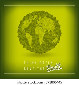 Earth day consept. Earth Day Vector illustration with hand drawn word, planet. Save the planet. Lettering EPS 10