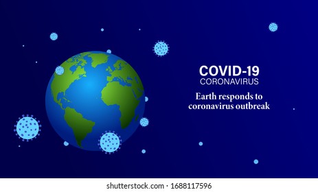 Earth Day the Coronavirus Banner Illustration of the Covid-19 corona virus. Stop n-CoV pandemic concept.