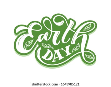 Earth Day - cute hand drawn doodle lettering poster. Earth day postcard.