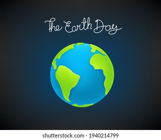 Der Earth Day. Cute Earth in einem Weltraum