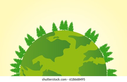 Earth day deign with world and tree