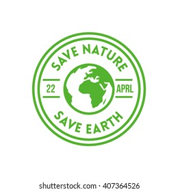 Earth Day design concept. Vintage style 