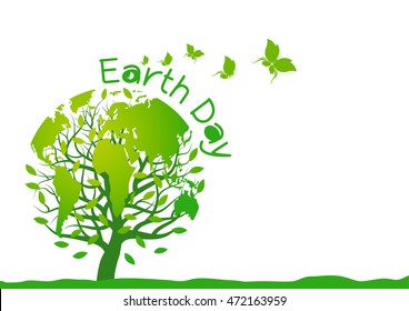 Earth day design on white background