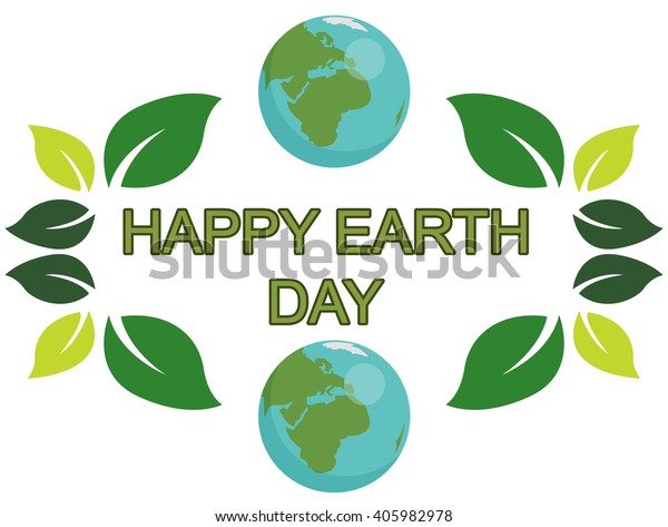 Earth Day Design Words Planets Green Stock Vector (Royalty Free ...