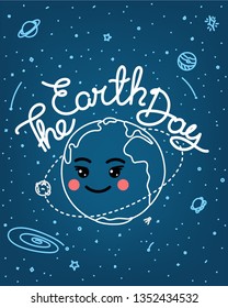 The Earth Day. Doodle style vector illustration