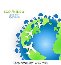 Earth day , eco flyer ,eco friendly vector .