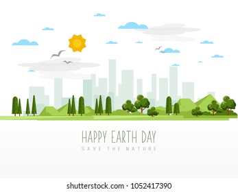 Earth Day. Eco friendly concept. Vector illustration. Earth day concept. World environment day background. Save the earth. Happy Earth Day Poster or Banner Background.