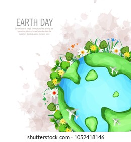 Earth Day. Eco friendly concept. Vector illustration. Earth day concept. World environment day background. Save the earth. Happy Earth Day Poster or Banner Background.