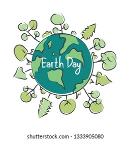 Earth day eco friendly concept vector illustration. Earth day concept world environment day. Earth vector illustration