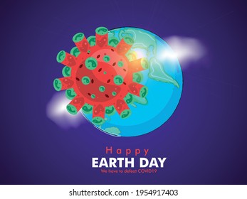 Earth Day. Eco friendly concept. Vector illustration. Earth day concept. World environment day background. Save the earth. Happy Earth Day Poster or Banner Background. Stop Corona Virus