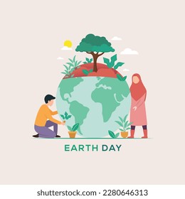 Earth Day. Eco friendly concept. Vector illustration. Earth day banner concept.