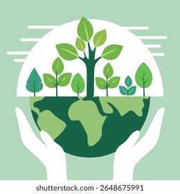Earth Day. Eco friendly concept vector illustration. Save the earth. Save the planet poster or banner background.