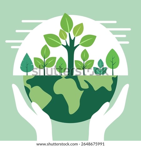 Earth Day. Eco friendly concept vector illustration. Save the earth. Save the planet poster or banner background.