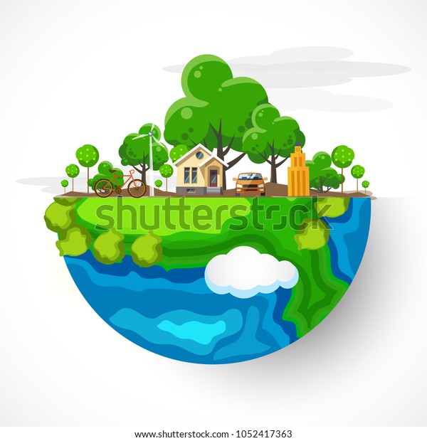 Earth Day Eco Friendly Concept Vector Stock Vector Royalty Free