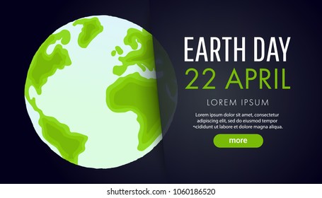Earth Day. Eco friendly ecology concept. Flat Vector illustration.