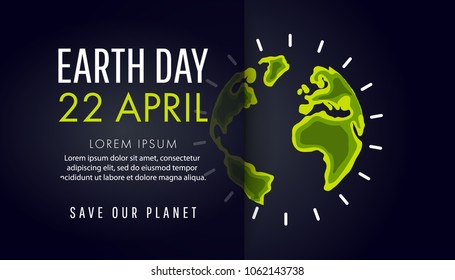 Earth Day. Eco friendly ecology concept. Flat Vector illustration.