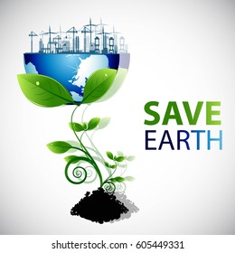 Earth Day. Eco friendly ecology concept. Flat Vector illustration. Earth day flat concept. World environment day background. Save the earth.