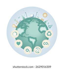 Earth day, Eco friendly, Sustainable development and World environment day concept with Renewable Energy and Sustainability.