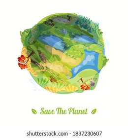 Earth day eco friendly vector illustration. World environment day background. Save the earth Poster or Banner design.