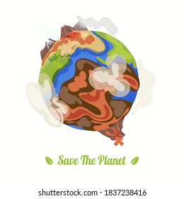 Earth day eco friendly vector illustration. World environment day background. Save the earth Poster or Banner design.