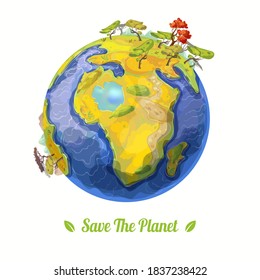 Earth day eco friendly vector illustration. World environment day background. Save the earth Poster or Banner design.