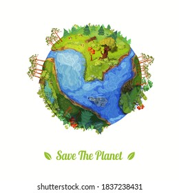 Earth day eco friendly vector illustration. World environment day background. Save the earth Poster or Banner design.