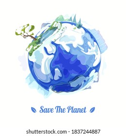 Earth day eco friendly vector illustration. World environment day background. Save the earth Poster or Banner design.