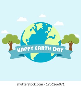 Día de la Tierra. El concepto ecológico. Ilustración vectorial. Concepto del Día de la Tierra. Saludo del Día Mundial del Medio Ambiente. Salven la tierra. Feliz Día de la Madre Tierra luego del saludo. Salvemos nuestro planeta.