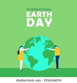 Earth Day. Eco-friendly concept. Vector illustration. Earth day concept. World environment day greeting. Save the earth. Happy Mother Earth Day post greeting. Save our planet.