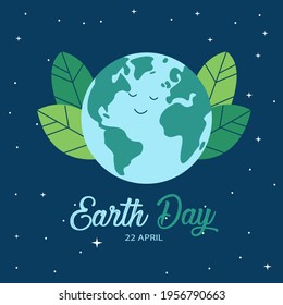 Día de la Tierra. El concepto ecológico. Ilustración vectorial. Concepto del Día de la Tierra. Saludo del Día Mundial del Medio Ambiente. Salven la tierra. Feliz Día de la Madre Tierra luego del saludo. Salvemos nuestro planeta.