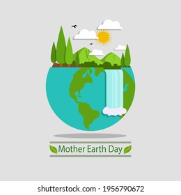 Earth Day. Eco-friendly concept. Vector illustration. Earth day concept. World environment day greeting. Save the earth. Happy Mother Earth Day post greeting. Save our planet.