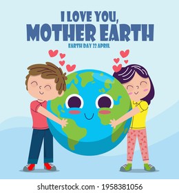Earth Day. Eco-friendly concept. Vector illustration. Earth day concept. World environment day greeting. Save the earth. Happy Mother Earth Day post greeting. Save our planet.