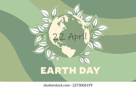 Earth Day. Ecology concept poster, card, background, vector EPS 10