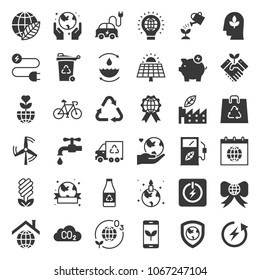 Earth day and ecology icon, solid icon set