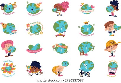 Earth Day And Ecology Illustrations Vector Illustration. Illustration symbol design template for web mobile UI element.