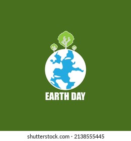 Earth day ecology logo vector template