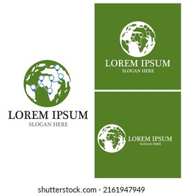 Earth day ecology logo vector template