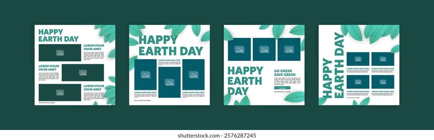 Earth Day. Education and campaign about the importance of protecting nature. Vector banners for social media ads, web ads, business messages, discount flyers and big sale banners.