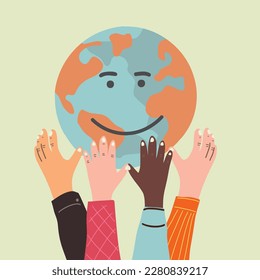 CARICATURA de dibujos animados de elementos del Día de la Tierra
