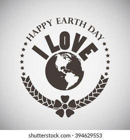 Earth day emblem with planet. Vector illustration. 