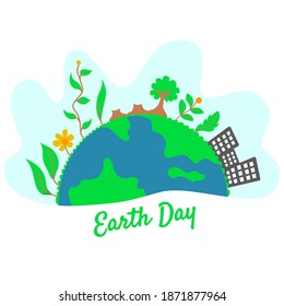 earth day and environment flat design illustration