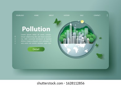 Earth day and environment information template for pollution and nature banners design. eps 10 vector.