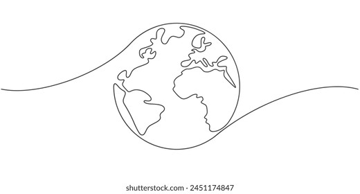 Earth day, Environment day line art style vector illustration	