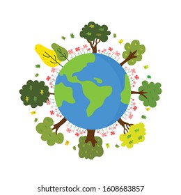 Earth Day Environmentally friendly concepts Earth day illustration For your design